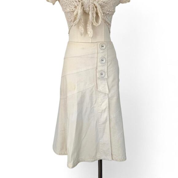 VINTAGE NANETTE LEPORE BUTTONED MIDI SKIRT - Picture 1 of 8